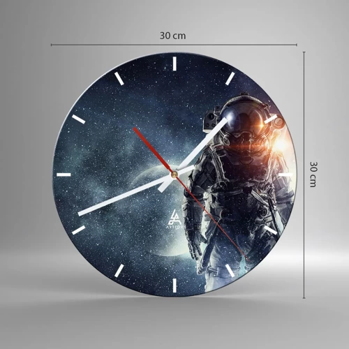 Reloj de pared - Reloj de vidrio - Una aventura cósmica - 30x30 cm