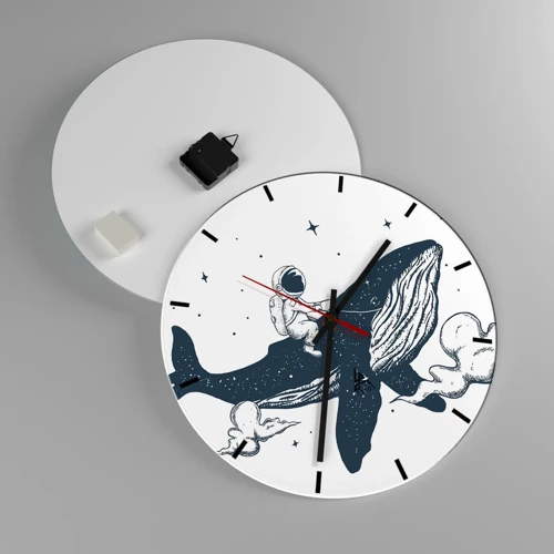 Reloj de pared - Reloj de vidrio - Una aventura cósmica - 40x40 cm