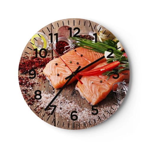 Reloj de pared - Reloj de vidrio - Una aventura noruega en la cocina - 40x40 cm