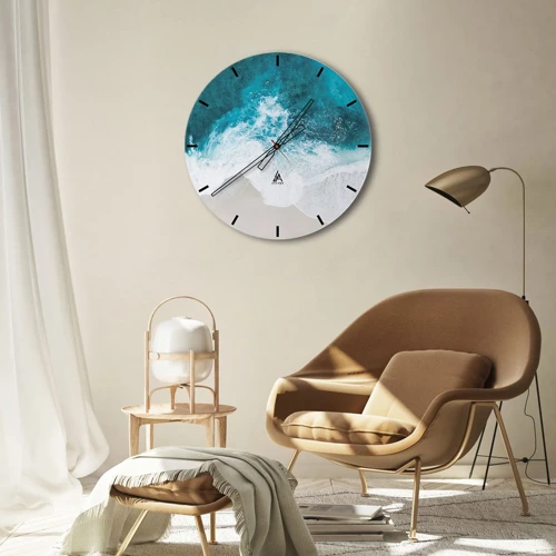 Reloj de pared - Reloj de vidrio - Una caricia natural - 30x30 cm