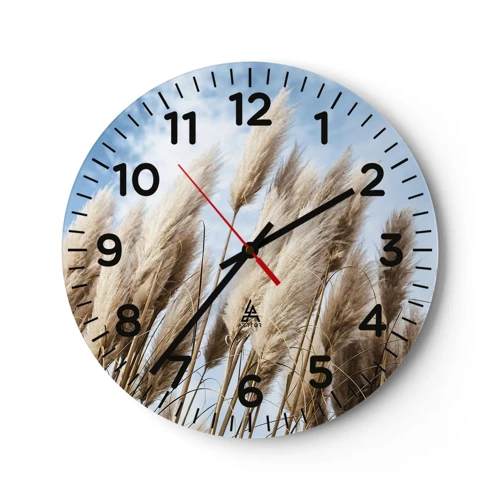 Reloj de pared - Reloj de vidrio - Una caricia soleada y ventosa - 30x30 cm
