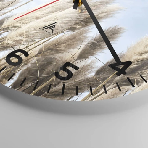 Reloj de pared - Reloj de vidrio - Una caricia soleada y ventosa - 40x40 cm
