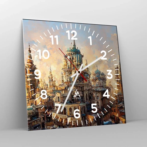 Reloj de pared - Reloj de vidrio - Una ciudad de ciudades - 30x30 cm