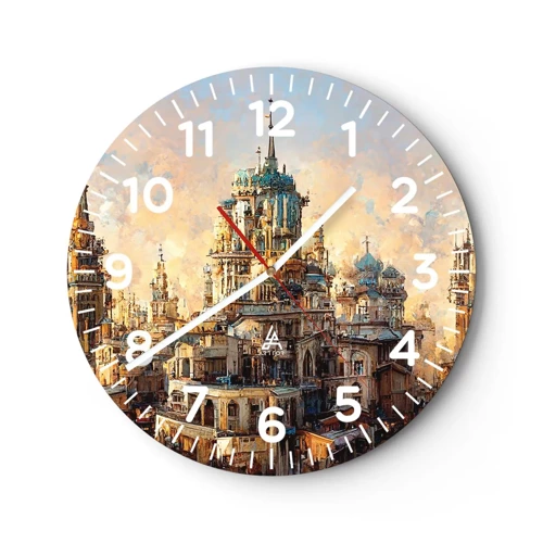 Reloj de pared - Reloj de vidrio - Una ciudad de ciudades - 40x40 cm