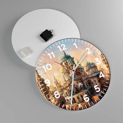 Reloj de pared - Reloj de vidrio - Una ciudad de ciudades - 40x40 cm