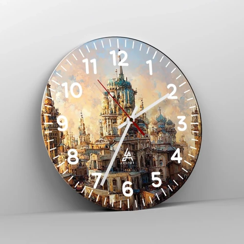 Reloj de pared - Reloj de vidrio - Una ciudad de ciudades - 40x40 cm