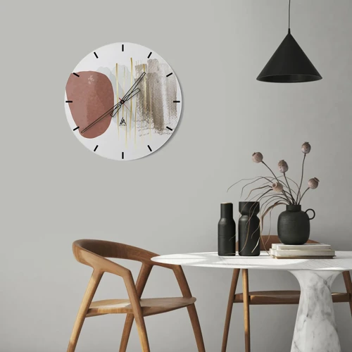 Reloj de pared - Reloj de vidrio - Una columnata abstracta - 30x30 cm