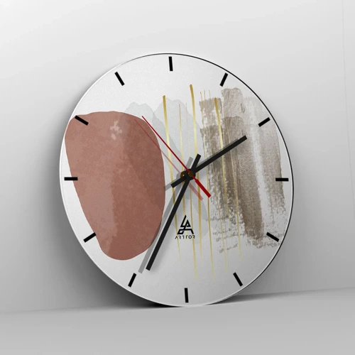 Reloj de pared - Reloj de vidrio - Una columnata abstracta - 40x40 cm