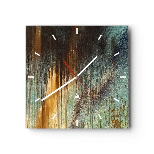 Reloj de pared - Reloj de vidrio - Una composición colorista no accidental - 30x30 cm