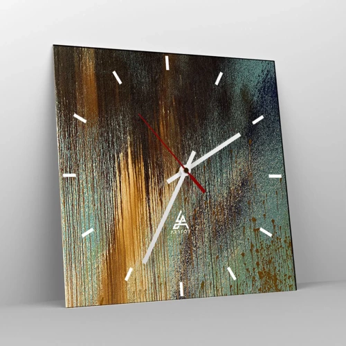 Reloj de pared - Reloj de vidrio - Una composición colorista no accidental - 30x30 cm