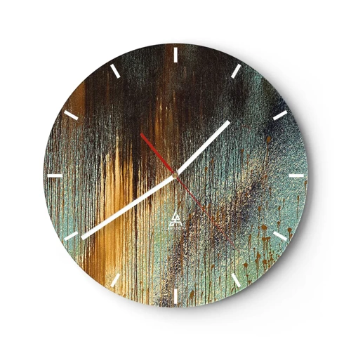 Reloj de pared - Reloj de vidrio - Una composición colorista no accidental - 30x30 cm