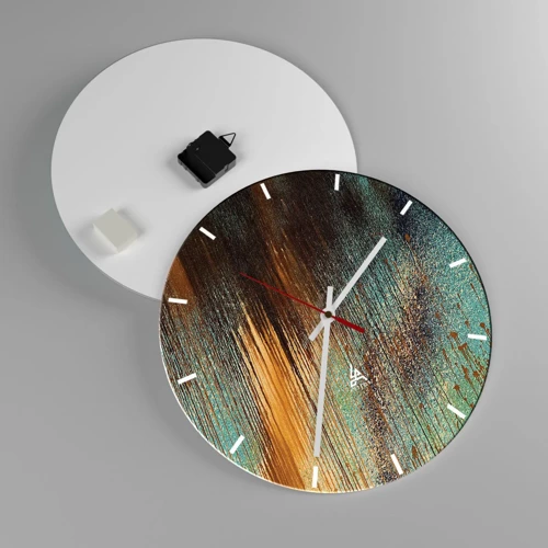 Reloj de pared - Reloj de vidrio - Una composición colorista no accidental - 40x40 cm