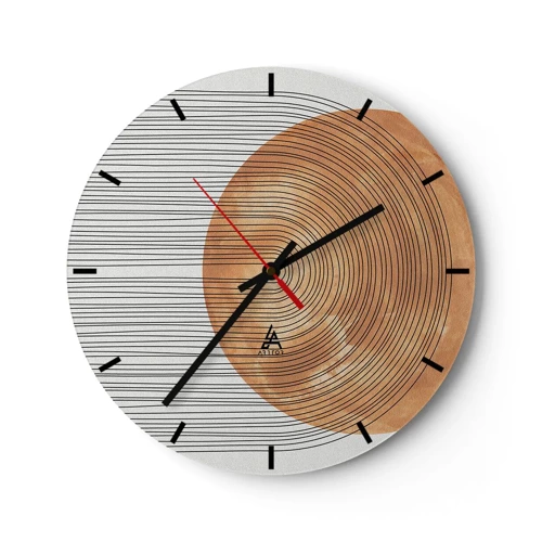 Reloj de pared - Reloj de vidrio - Una composición soleada - 30x30 cm