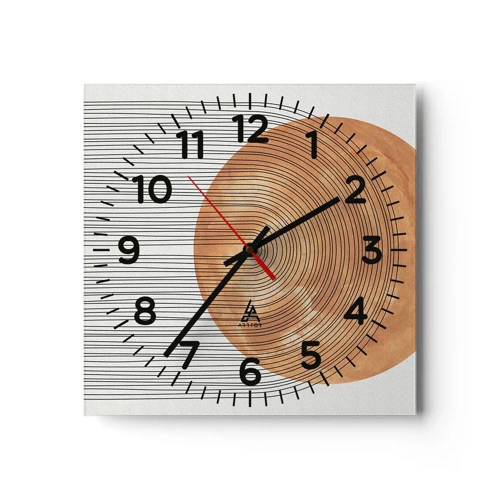 Reloj de pared - Reloj de vidrio - Una composición soleada - 30x30 cm