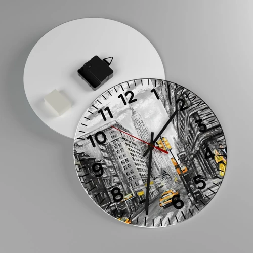 Reloj de pared - Reloj de vidrio - Una de las muchas historias de la gran manzana - 30x30 cm