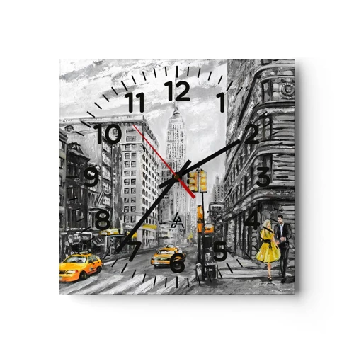 Reloj de pared - Reloj de vidrio - Una de las muchas historias de la gran manzana - 40x40 cm