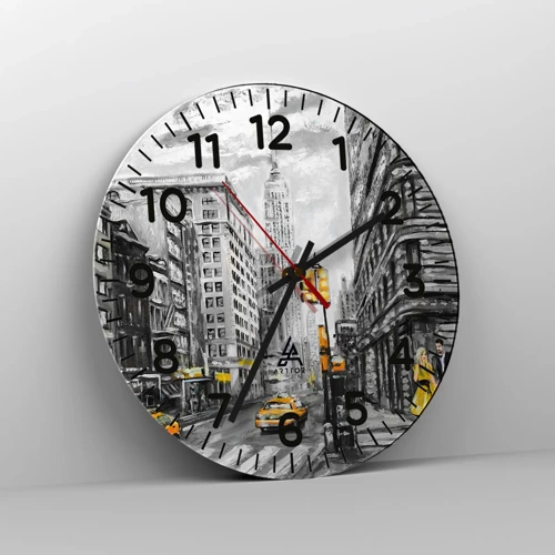 Reloj de pared - Reloj de vidrio - Una de las muchas historias de la gran manzana - 40x40 cm