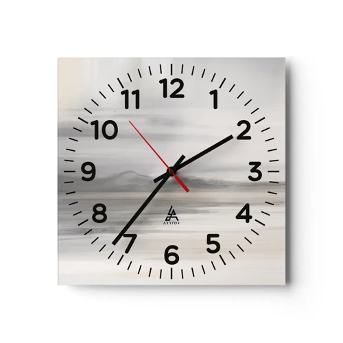 Reloj de pared - Reloj de vidrio - Una distancia reflexiva - 30x30 cm