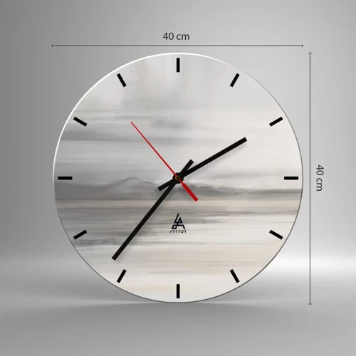 Reloj de pared - Reloj de vidrio - Una distancia reflexiva - 40x40 cm