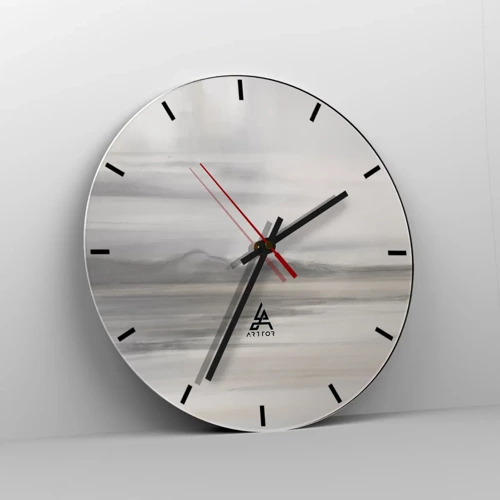 Reloj de pared - Reloj de vidrio - Una distancia reflexiva - 40x40 cm