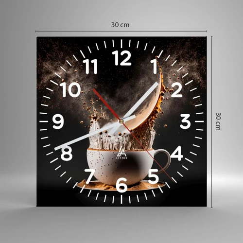 Reloj de pared - Reloj de vidrio - Una explosión de sabor - 30x30 cm