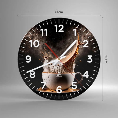 Reloj de pared - Reloj de vidrio - Una explosión de sabor - 30x30 cm