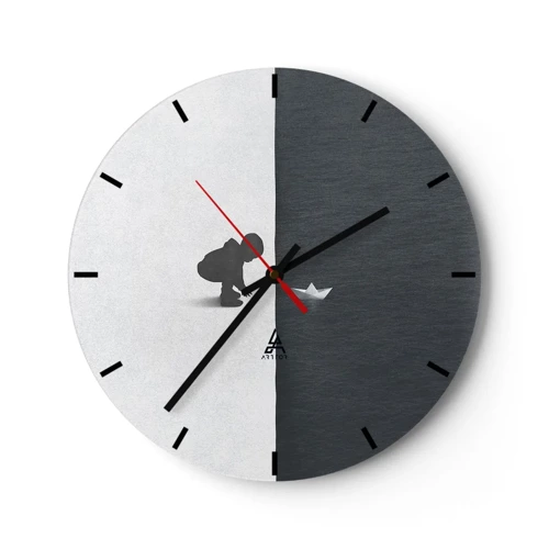 Reloj de pared - Reloj de vidrio - Una gran expedición náutica - 30x30 cm