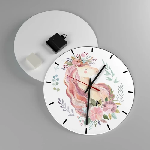 Reloj de pared - Reloj de vidrio - Una invitación al mundo de los cuentos de hadas - 30x30 cm