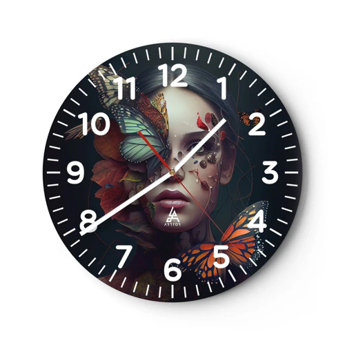 Reloj de pared - Reloj de vidrio - Una metamorfosis maravillosa - 30x30 cm