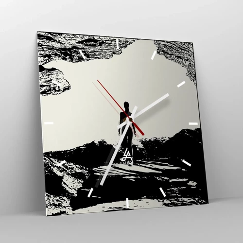 Reloj de pared - Reloj de vidrio - Una nueva mirada - 40x40 cm