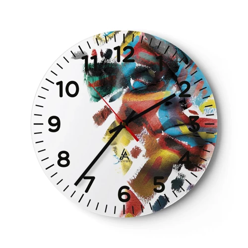 Reloj de pared - Reloj de vidrio - Una personalidad colorida - 30x30 cm