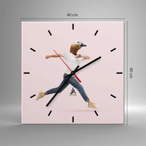 Reloj de pared - Reloj de vidrio - Una pizca de absurdez - 40x40 cm