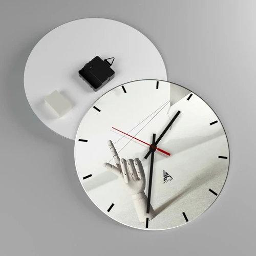 Reloj de pared - Reloj de vidrio - Una prueba de fuerza - 30x30 cm