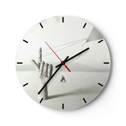 Reloj de pared - Reloj de vidrio - Una prueba de fuerza - 40x40 cm