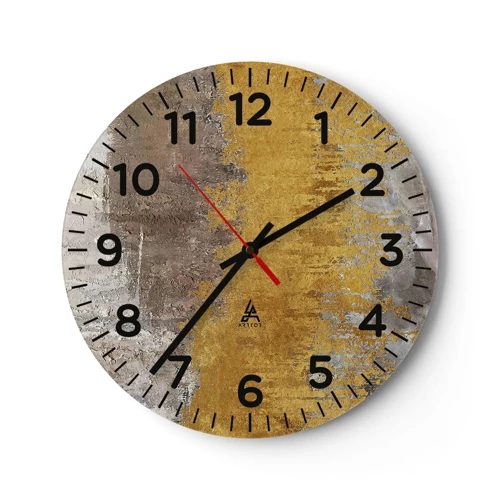 Reloj de pared - Reloj de vidrio - Una ráfaga dorada - 30x30 cm