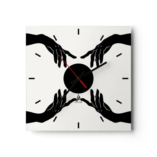 Reloj de pared - Reloj de vidrio - Una señal secreta - 30x30 cm