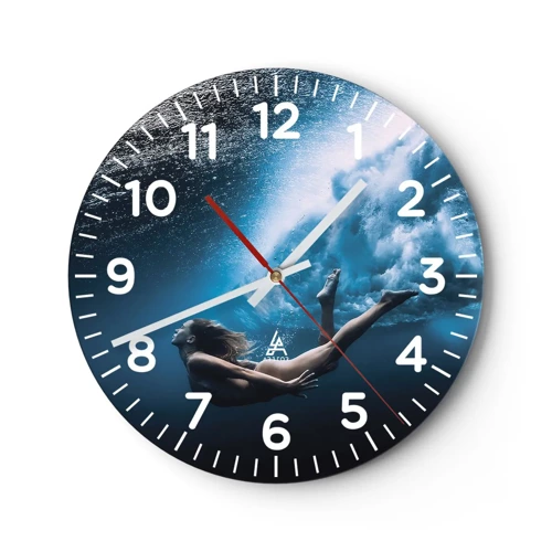 Reloj de pared - Reloj de vidrio - Una sirena contemporánea - 30x30 cm