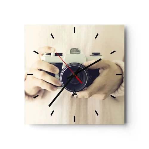 Reloj de pared - Reloj de vidrio - Una visión diferente - 30x30 cm