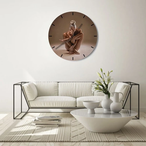 Reloj de pared - Reloj de vidrio - Unidad de cuerpo y espíritu - 30x30 cm