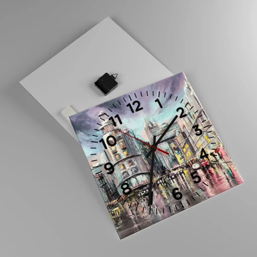 Reloj de pared - Reloj de vidrio - Va a ser una buena noche - 40x40 cm