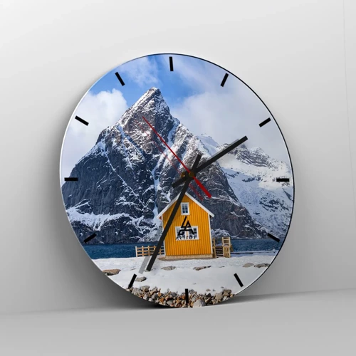 Reloj de pared - Reloj de vidrio - Vacaciones escandinavas - 30x30 cm