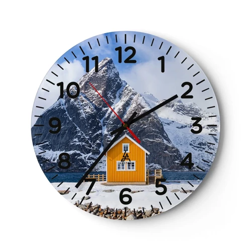 Reloj de pared - Reloj de vidrio - Vacaciones escandinavas - 40x40 cm
