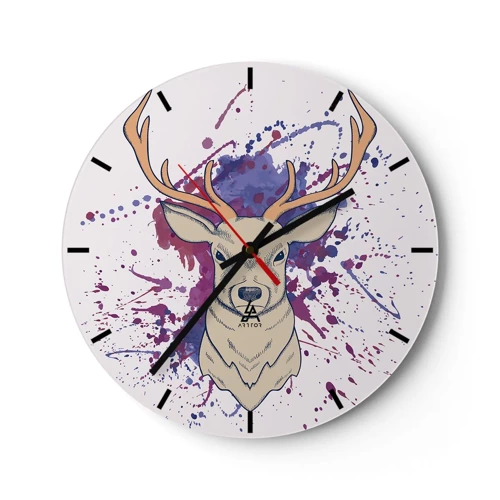 Reloj de pared - Reloj de vidrio - Valor y equilibrio - 30x30 cm