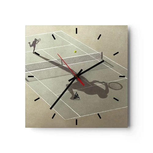 Reloj de pared - Reloj de vidrio - Véncete a ti mismo - 30x30 cm