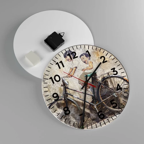 Reloj de pared - Reloj de vidrio - ¿Verdadero o falso? - 30x30 cm