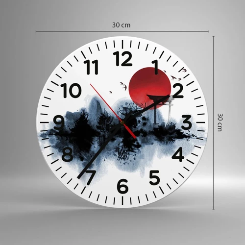 Reloj de pared - Reloj de vidrio - Visión japonesa - 30x30 cm