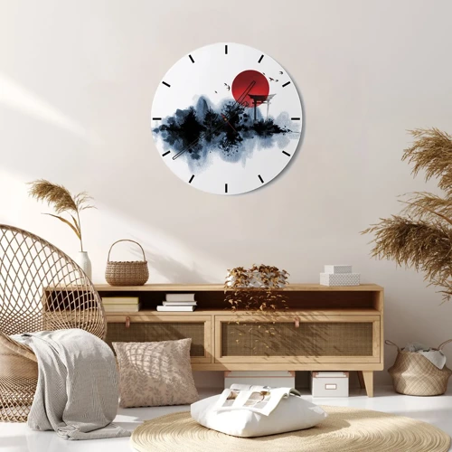 Reloj de pared - Reloj de vidrio - Visión japonesa - 30x30 cm