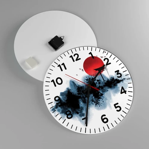 Reloj de pared - Reloj de vidrio - Visión japonesa - 40x40 cm