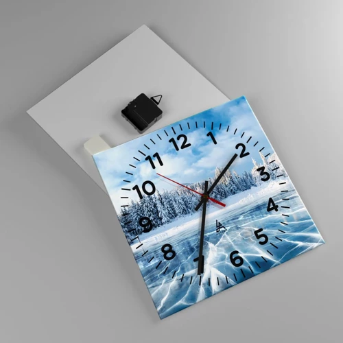 Reloj de pared - Reloj de vidrio - Vista deslumbrante y cristalina - 30x30 cm