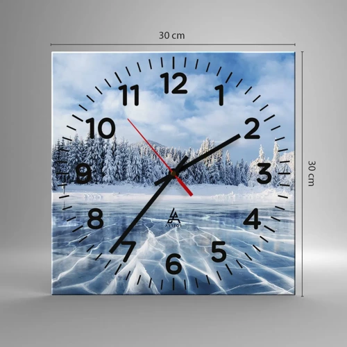 Reloj de pared - Reloj de vidrio - Vista deslumbrante y cristalina - 30x30 cm